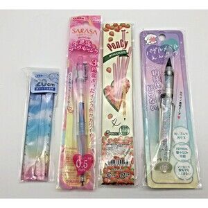 Japanese School Supplies Gift Set Pocky Pencils Glitter & Rainbow Pen Ruler